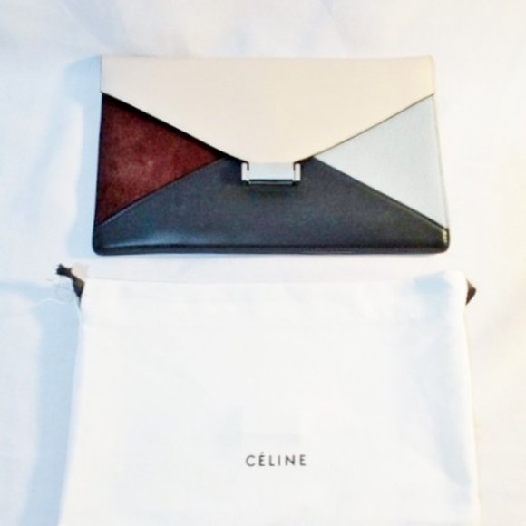NEW CELINE DIAMOND CLUTCH Calf Hair Leather Purse - Picture 1 of 7